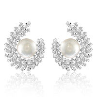 "Perla" Sterling silver & baroque pearl statement earrings