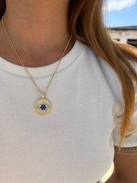 “Nammos" silver gold plated eye necklace