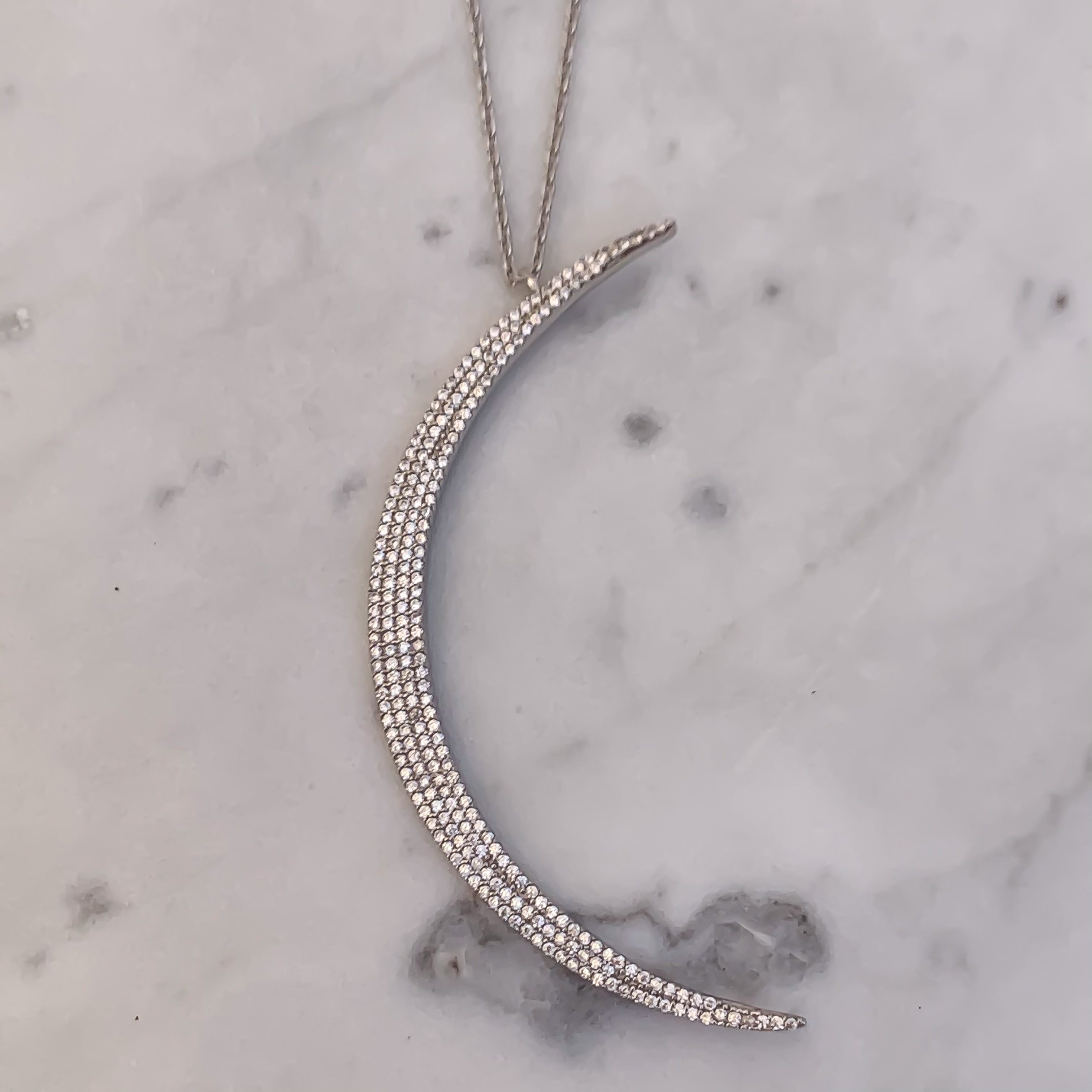 Sterling silver crescent necklace