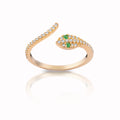 Silver gold plated snake ring
