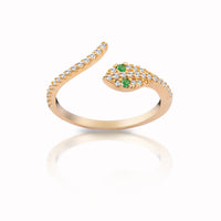 Silver gold plated snake ring