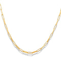 Silver gold plated small paperclip chain necklace