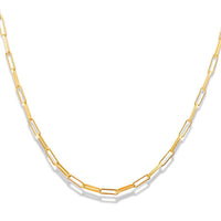 Silver gold plated small paperclip chain necklace