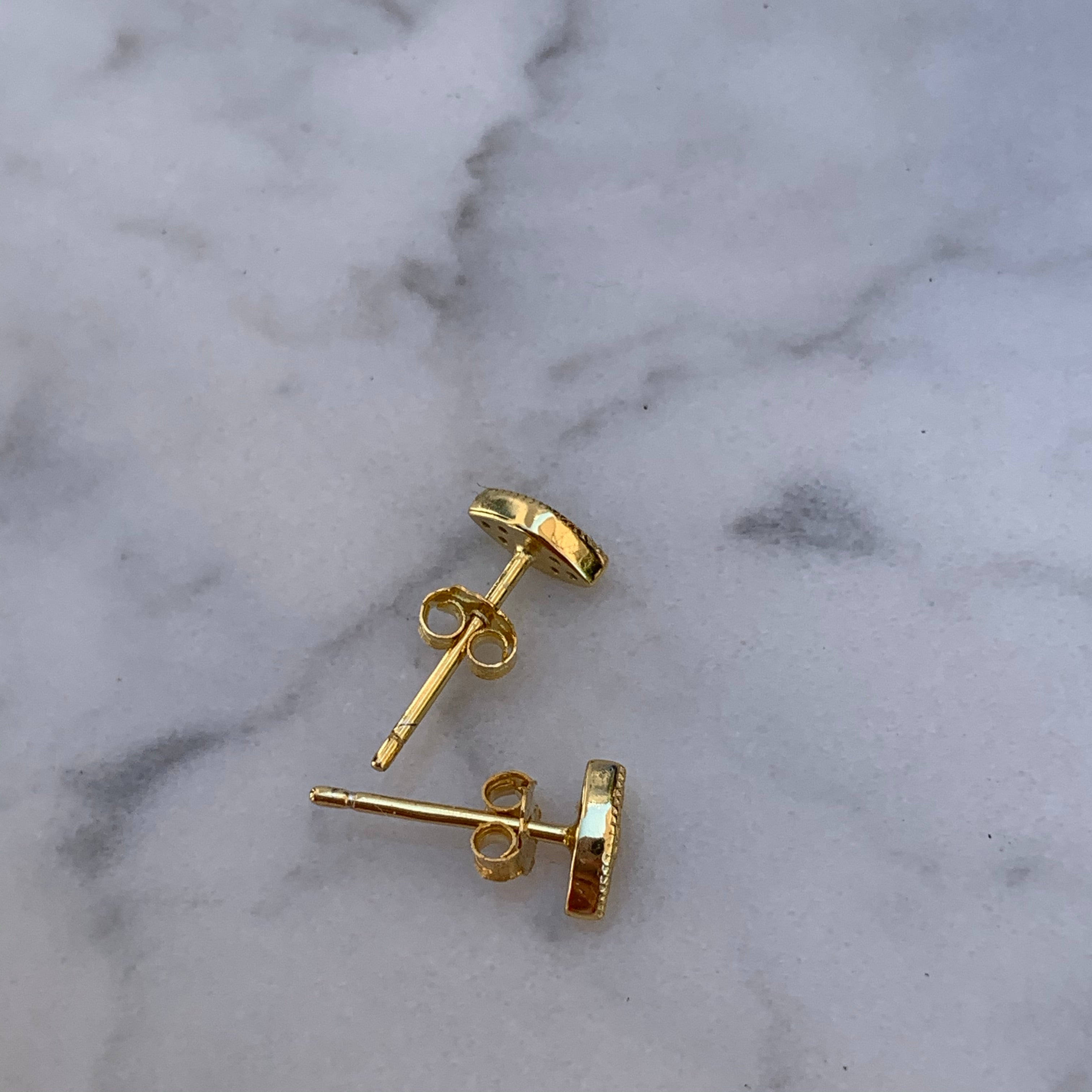 Sterling silver gold plated mini eye studs