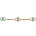 Silver gold plated turquoise tennis eye bracelet