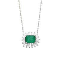 “Soleil” Sterling silver emerald necklace