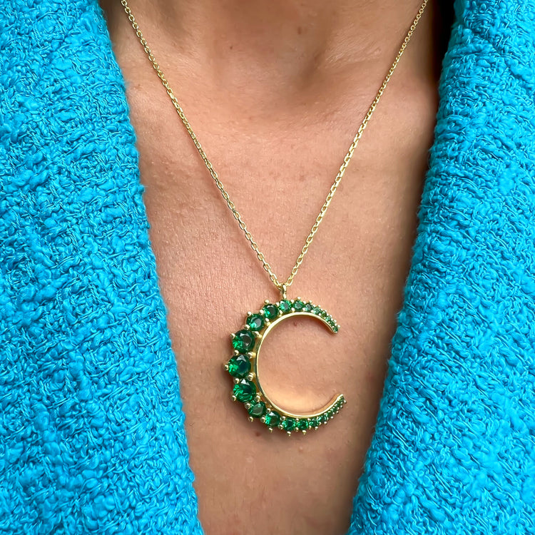 Silver Crescent Moon Necklace | Mostly Sweet Jewelry