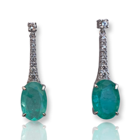 “Bora Bora” silver oval paraiba drop statement earrings