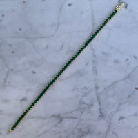 Sterling silver green emerald tennis bracelet