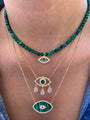 Malachite beaded eye necklace