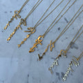 Personalized cursive name necklace silver gold plated