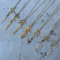 Personalized cursive name necklace silver gold plated