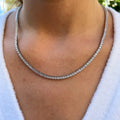Sterling silver 3 mm cz diamond tennis necklace