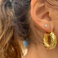 “Caroline” Small 18k gold plated twisted hoops