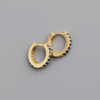 Silver 18k gold plated pave huggie hoops