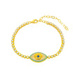 “Eyeland” Silver gold plated pastel tennis eye bracelets