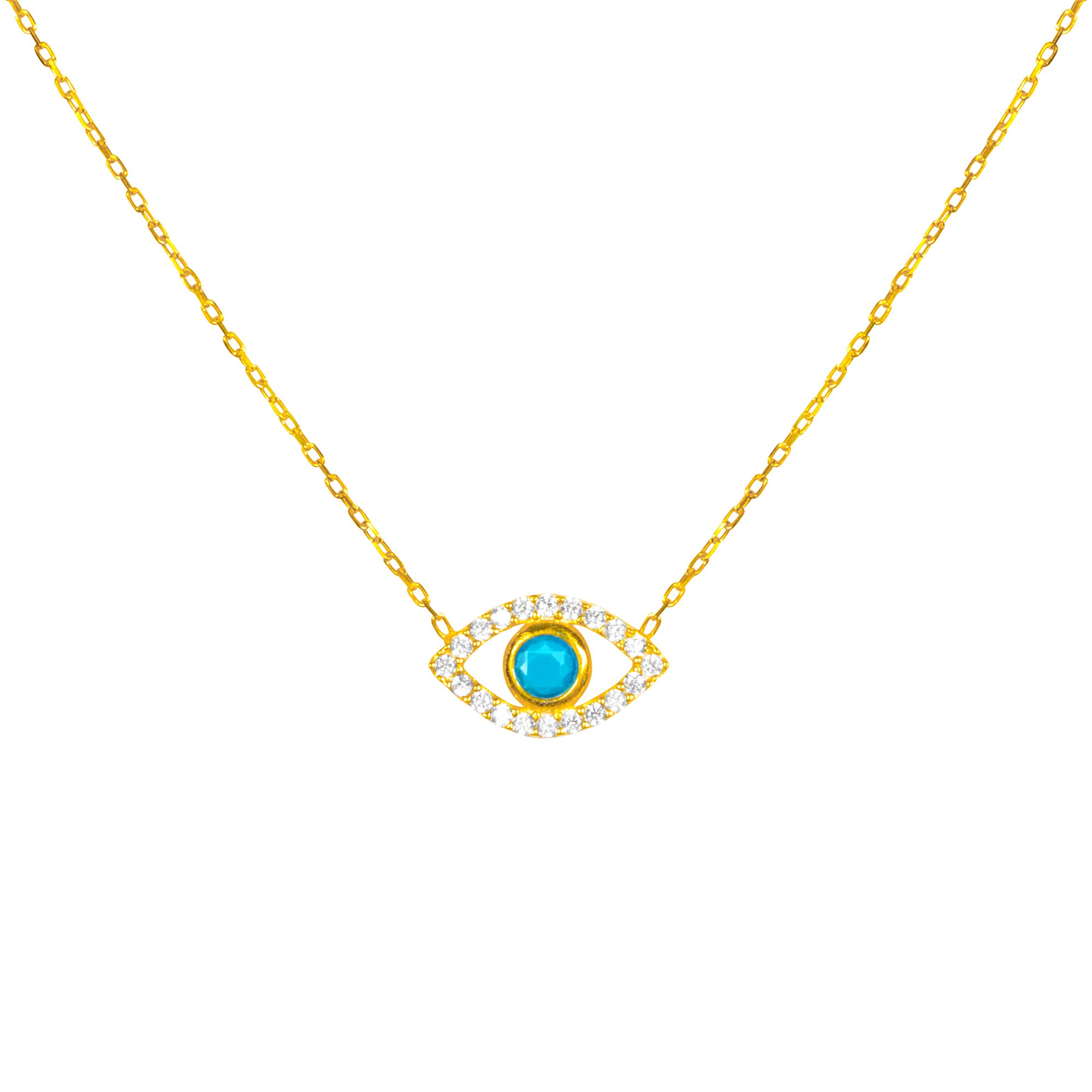 “Ojos” Silver gold plated turquoise eye necklaces