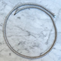 Sterling silver 3 mm cz diamond tennis necklace