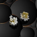 Sterling silver simulated yellow diamond stud earrings