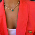 “Duchess” Sterling silver gold plated emerald necklace