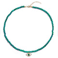 Malachite beaded eye necklace