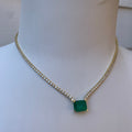 “Duchess” Sterling silver gold plated emerald necklace
