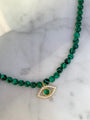 Malachite beaded eye necklace