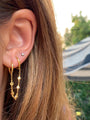 Sterling silver gold plated double hoop huggie earrings