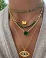 “Duchess” Sterling silver gold plated emerald necklace