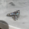 Sterling silver emerald cut cz diamond wrap ring