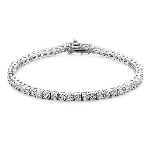Sterling silver 3 mm cz diamond tennis bracelet