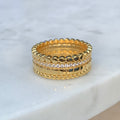 Silver 18k gold plated multiband ring