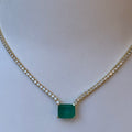 “Duchess” Sterling silver gold plated emerald necklace