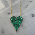 Silver gold plated green “Amore” heart necklace