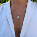 Sterling silver star lariat necklace