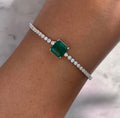 “Contessa” Sterling silver emerald bracelet