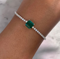 “Contessa” Sterling silver emerald bracelet