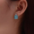 “Macaron” sterling silver simulated blue topaz studs