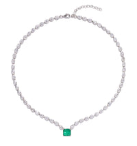 “Empress” Sterling silver emerald necklace