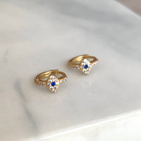 18k gold plated silver eye huggie hoops