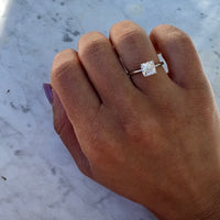 Sterling silver cushion cut cz ring