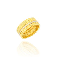 Silver 18k gold plated multiband ring