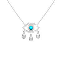 Sterling silver "Diamond Tears" eye necklace