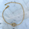 Sterling silver 18k gold plated dainty hamsa bracelets