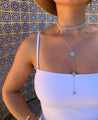 Sterling silver star lariat necklace