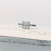 Sterling silver cushion cut cz ring