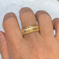 Silver 18k gold plated multiband ring