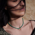 Malachite beaded eye necklace