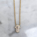 Silver 18k gold plated dainty hamsa necklace
