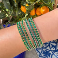 Sterling silver green emerald tennis bracelet